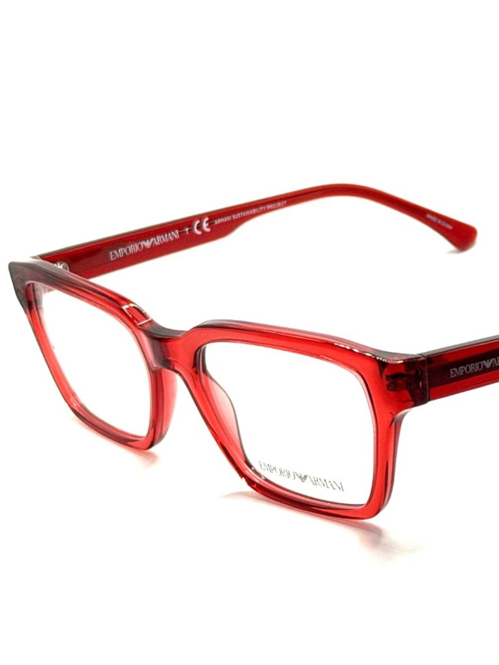 NEW EMPORIO ARMANI EA 3192 5075 RED TRANSPARENT MEN EYEGLASSES 53MM 18 145
